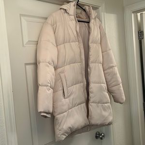 Girlfriend Collective Midi Puffer Coat White